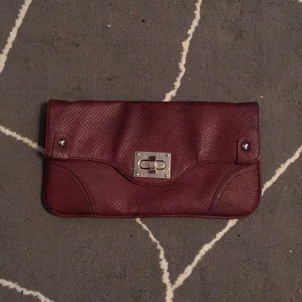 Red Alligator pattern clutch